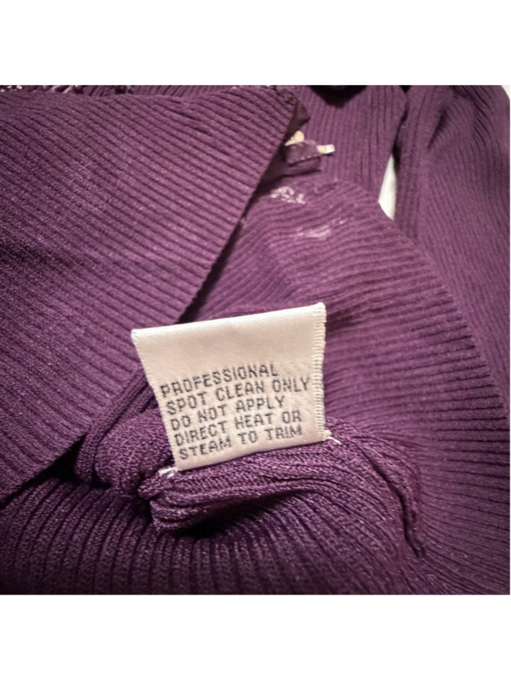 Cache Y2K 90s Purple M Gabrielle Solis Off Shoulder Beaded Zip Up Sweater Ribbed - Picture 12 of 16